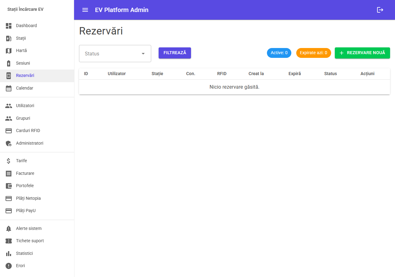 Sistem rezervări conectori